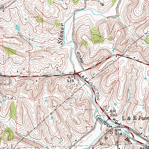 Topographic Map of Fryville Post Office (historical), KY