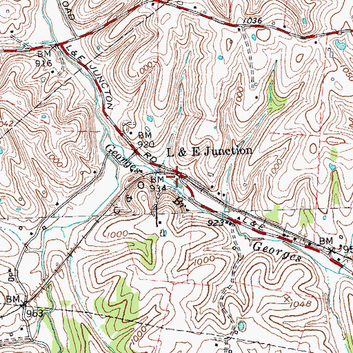 Topographic Map of Dodge Post Office (historical), KY