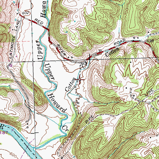 Topographic Map of Cotton Branch (historical), KY