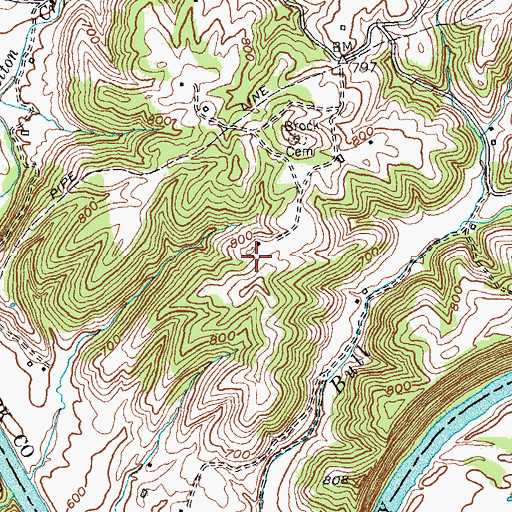 Topographic Map of Howards Warehouse (historical), KY