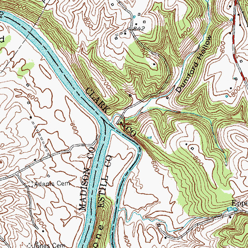 Topographic Map of Clarksville (historical), KY