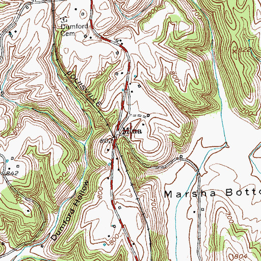 Topographic Map of Legibson Post Office (historical), KY