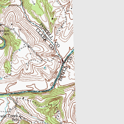 Topographic Map of Lilly's Ferry, KY