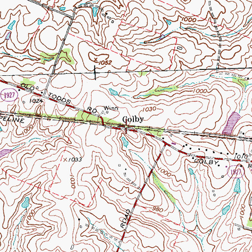 Topographic Map of Colbyville Post Office (historical), KY