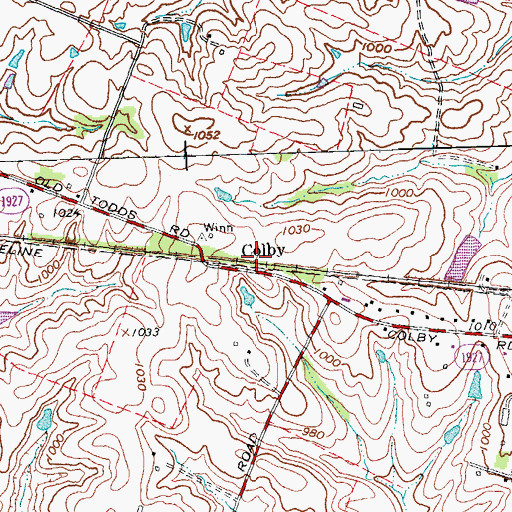 Topographic Map of Colbyville Tavern (historical), KY