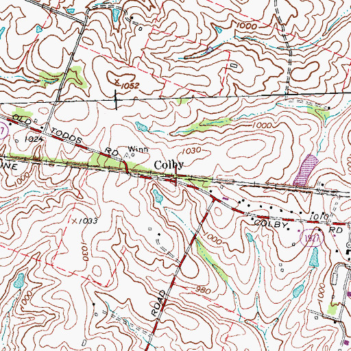 Topographic Map of Pine Grove Station (historical), KY