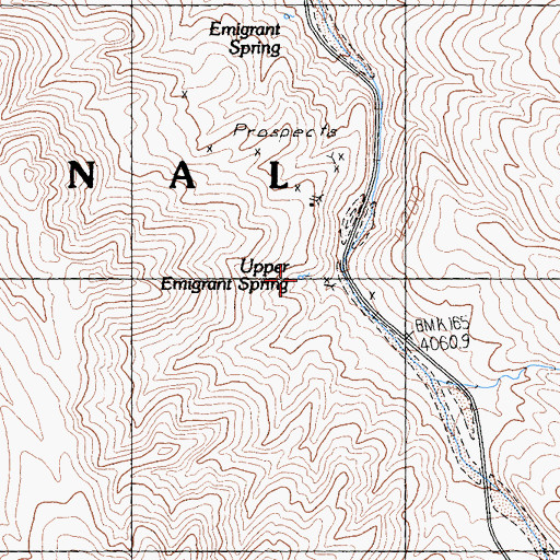Topographic Map of Upper Emigrant Spring, CA