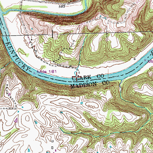 Topographic Map of Jackson's Ferry (historical), KY