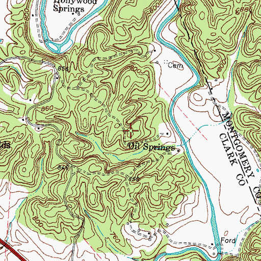 Topographic Map of Indian Fields Hill, KY