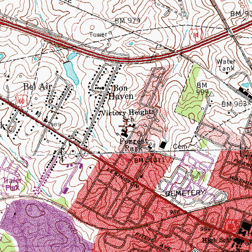 Topographic Map of Victory Heights (historical), KY