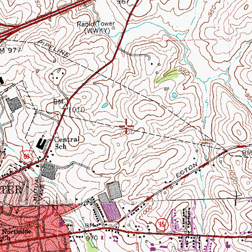 Topographic Map of Athlone Stock Farm (historical), KY