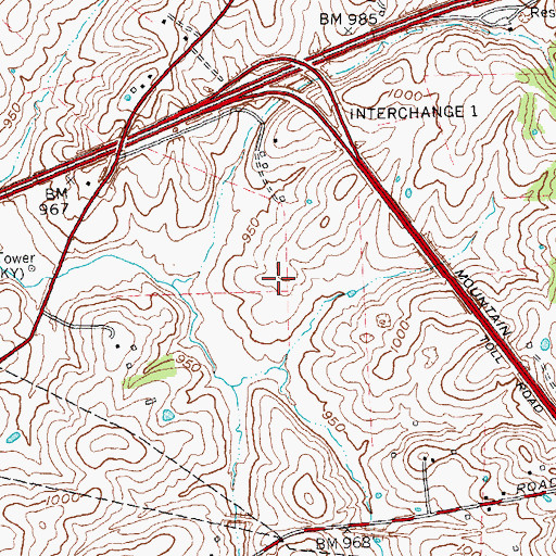 Topographic Map of Oak Ridge Stock Farm (historical), KY