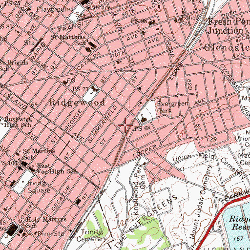 Topographic Map of Bethel Baptist Mission, NY