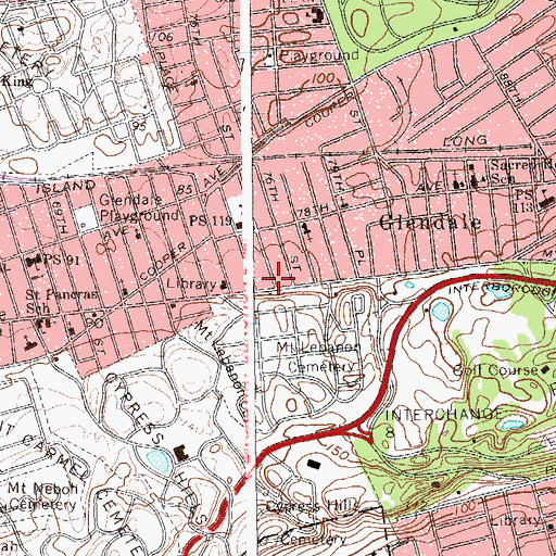 Topographic Map of Calvary Bible Church, NY