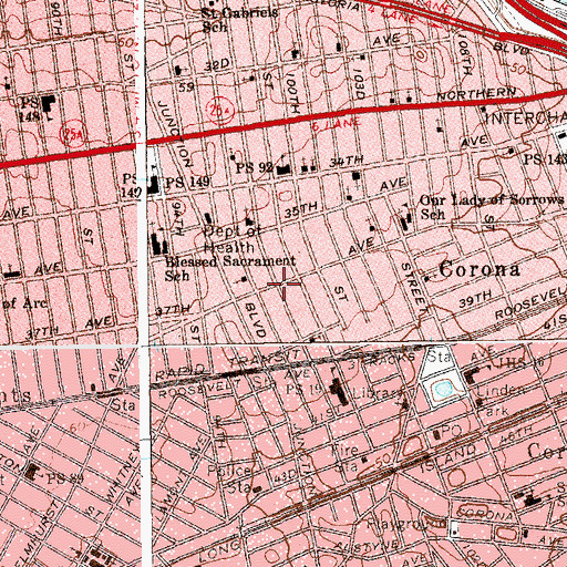 Topographic Map of Centro Biblico, NY