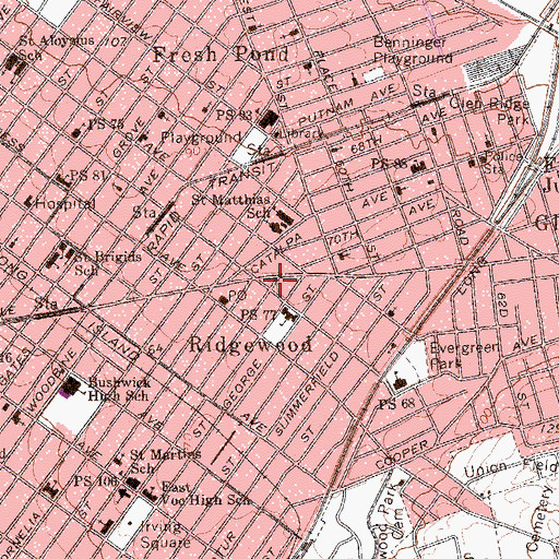 Topographic Map of Centro Cristiano Sion, NY