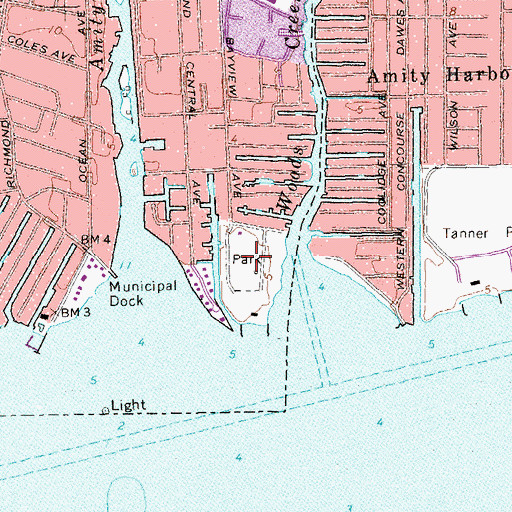 Topographic Map of James A Caples Memorial Park, NY