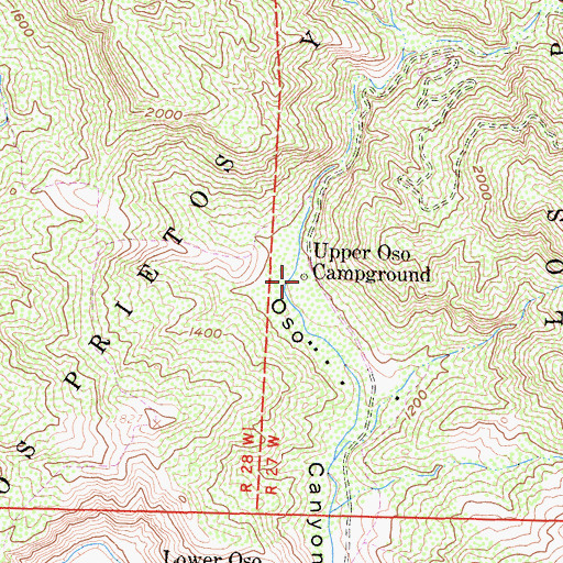 Topographic Map of Upper Oso Campground, CA
