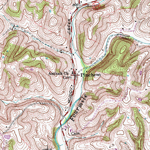 Topographic Map of Tulip Post Office (historical), KY
