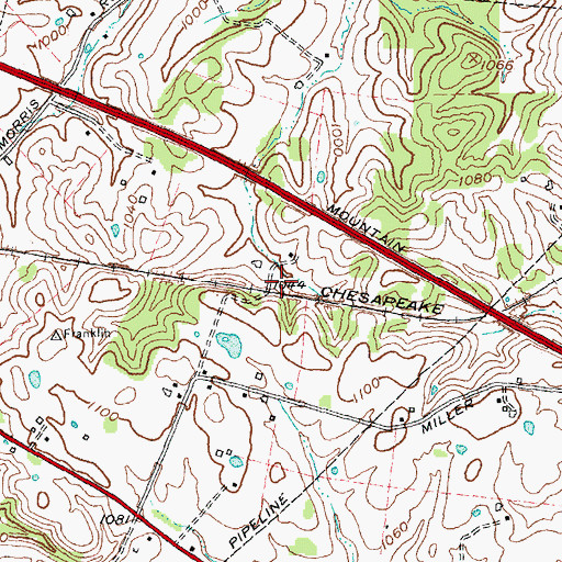 Topographic Map of Fox Railroad Station (historical), KY
