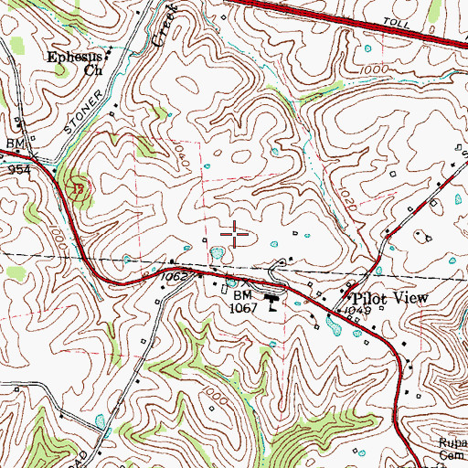 Topographic Map of Pleasant Ridge, KY