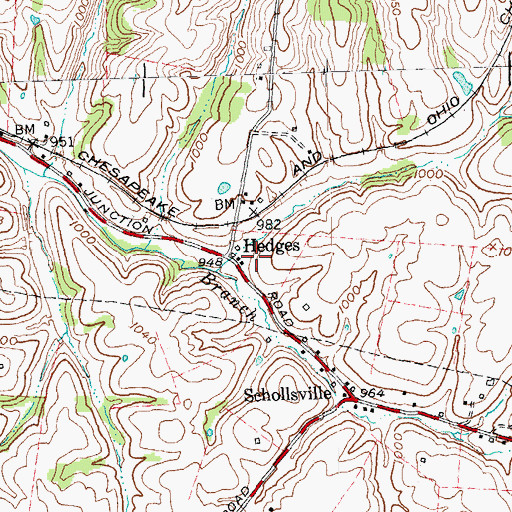 Topographic Map of Moundale, KY