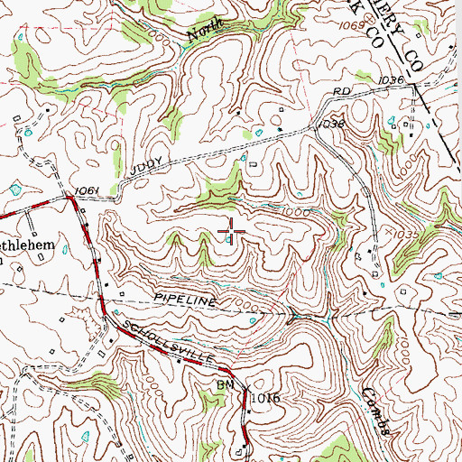 Topographic Map of Edgewood, KY