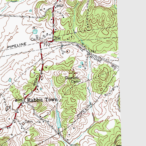 Topographic Map of Crow Ridge, KY