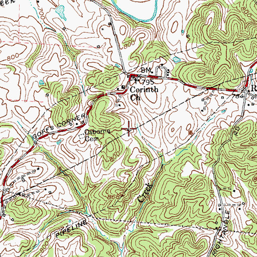 Topographic Map of Snowden (historical), KY