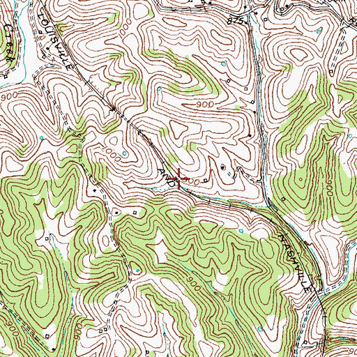 Topographic Map of Raker Railroad Station (historical), KY