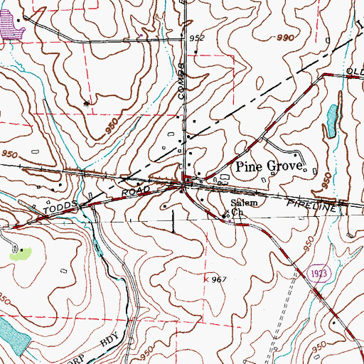 Topographic Map of Pine Grove Railroad Station (historical), KY