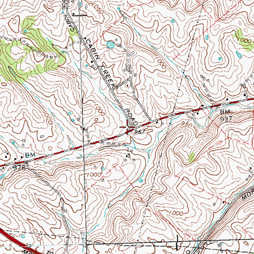Topographic Map of Mistletoe Railroad Station (historical), KY