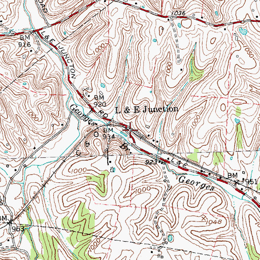 Topographic Map of L and E Junction (historical), KY
