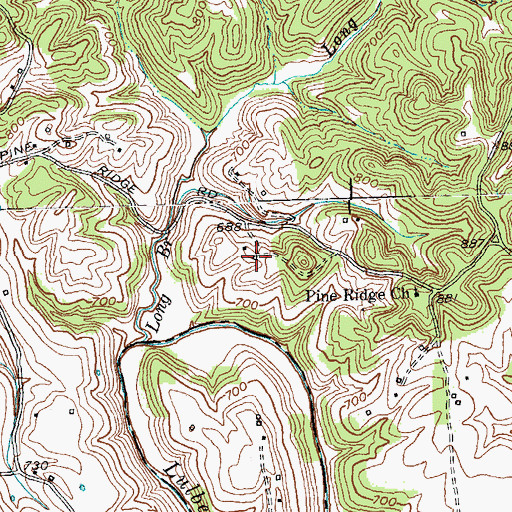 Topographic Map of Log Lick Baptist Church, KY