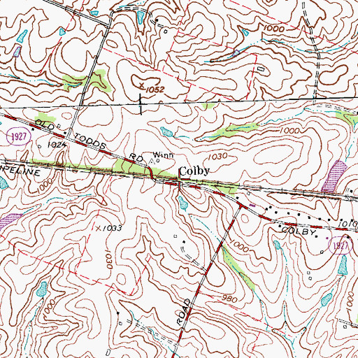 Topographic Map of Colby Station (historical), KY