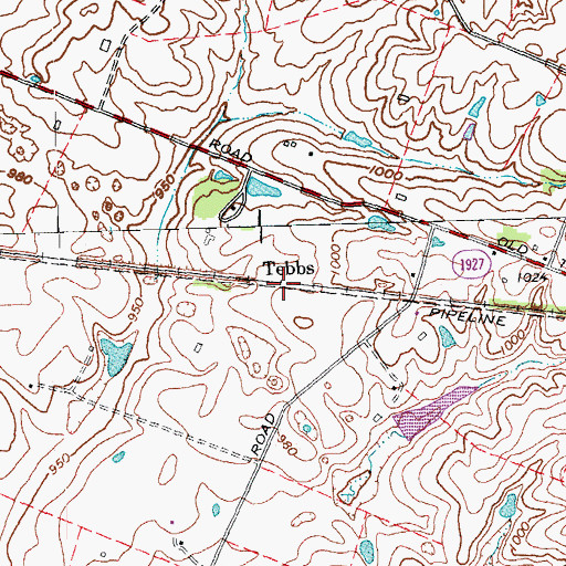 Topographic Map of Tebbs Station (historical), KY