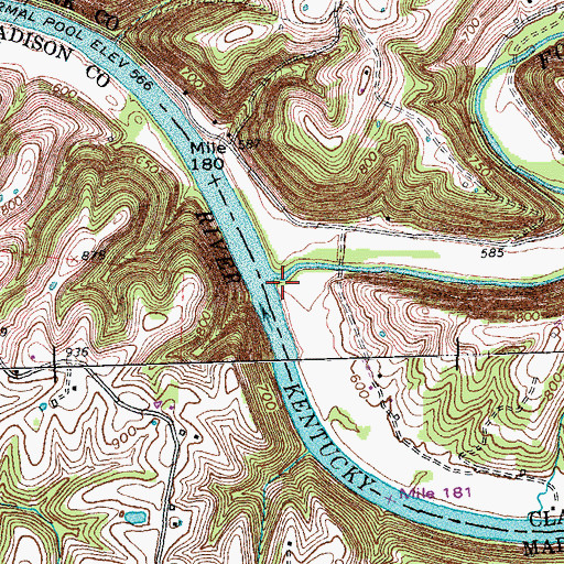 Topographic Map of Four Mile Ferry (historical), KY