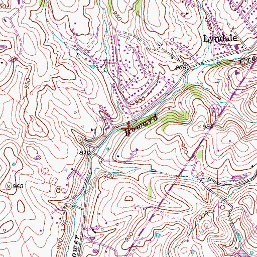 Topographic Map of Indian Graves, KY