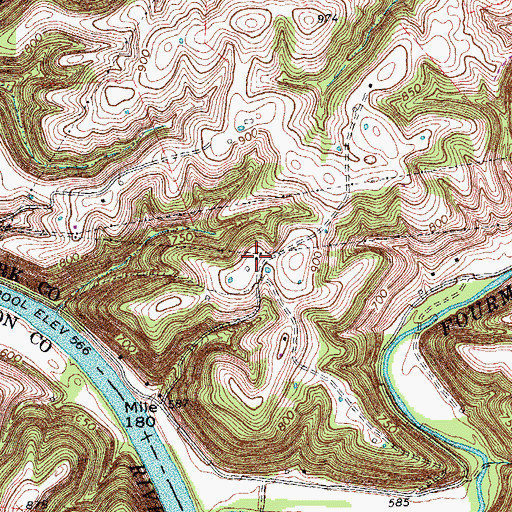 Topographic Map of Jackson Ferry (historical), KY