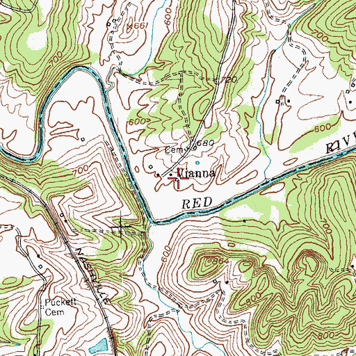 Topographic Map of Puckett Post Office (historical), KY