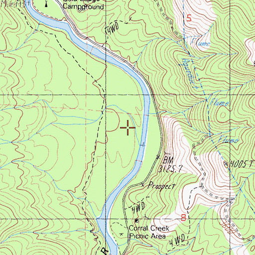 Topographic Map of Upper Springhill Campground, CA