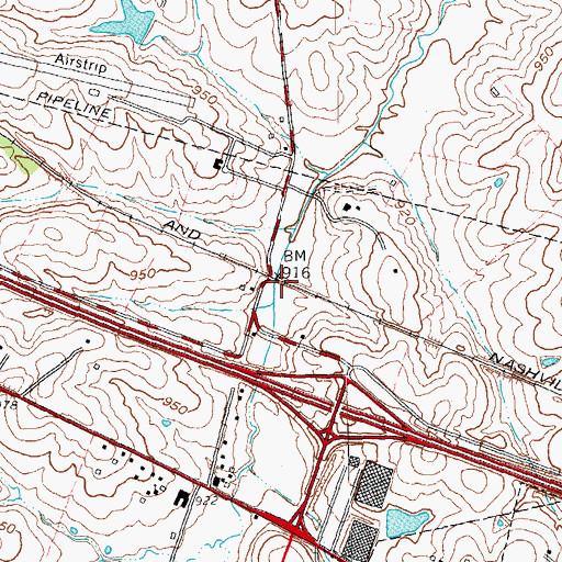 Topographic Map of Kinross Railroad Station (historical), KY