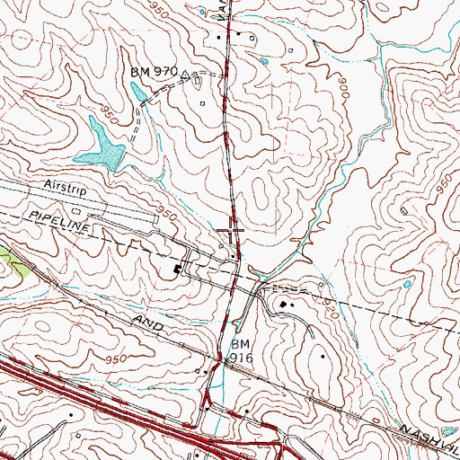 Topographic Map of Welcome Hall, KY