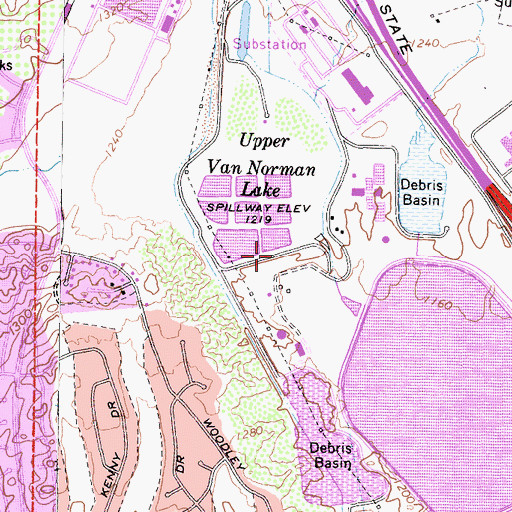Topographic Map of Upper Van Norman Lake, CA