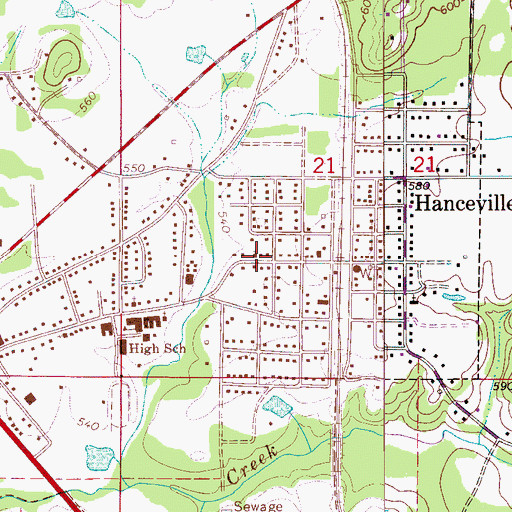 Topographic Map of Grace Baptist Church, AL