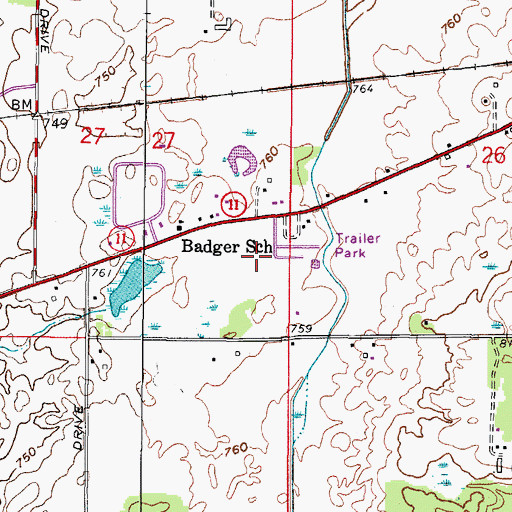 Topographic Map of Harvest View Estates, WI