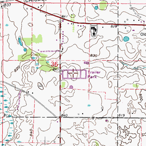 Topographic Map of Hickory Haven, WI