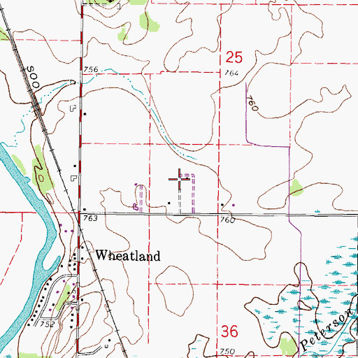 Topographic Map of Wheatland Estates, WI