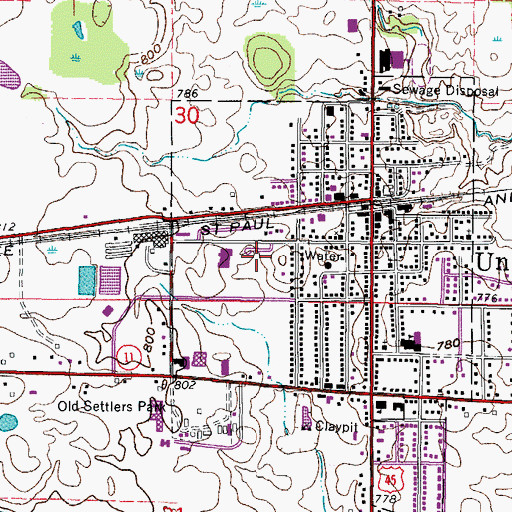 Topographic Map of Garden Grove Mobile Home Park, WI