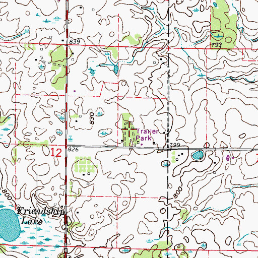 Topographic Map of Shady Nook Mobile Home Park, WI